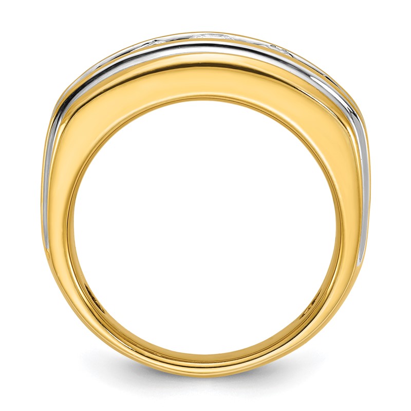 IBGoodman 14k with White Rhodium 1 carat Lab Grown Diamond VS/SI+ G+ Complete Polished Men's Ring