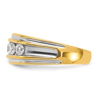 IBGoodman 14K Ring with White Rhodium 1 Carat Lab Grown Diamond VS SI+ G+ Complete Polished Men's view 3