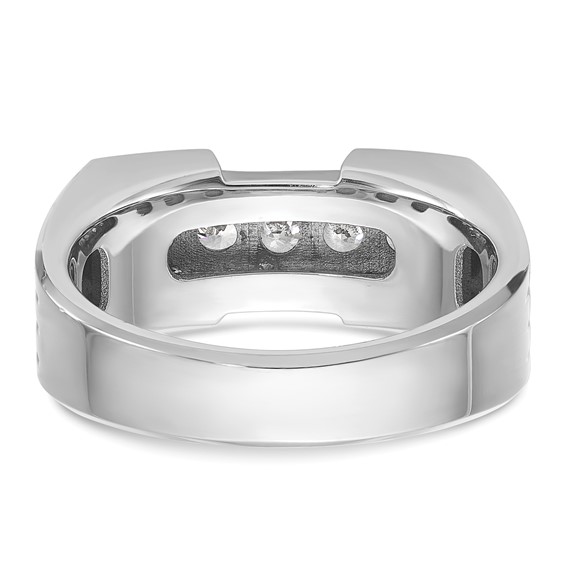 IBGoodman 14k Two-tone Men's Polished and Grooved 5-Stone 1/2 Carat A Quality Diamond Ring