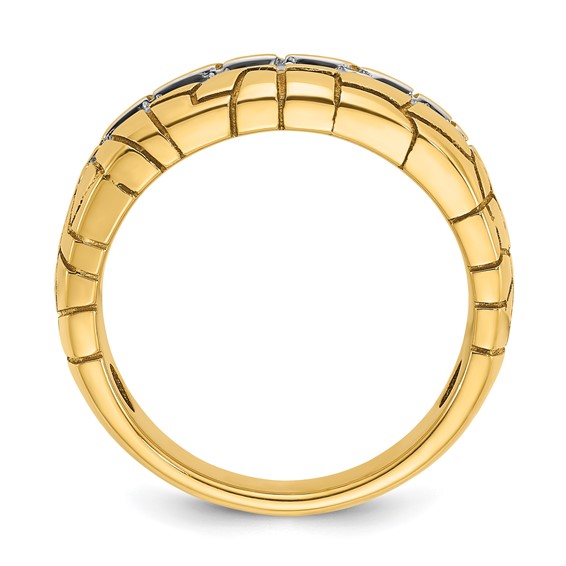 IB Goodman 14k Mens Polished and Nugget Texture 7-Stone Ring Mounting