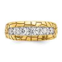 IBGoodman 14K Yellow Gold 1 Carat Lab Grown Diamond VS SI+ G+ Complete Men's Nugget Ring view 4