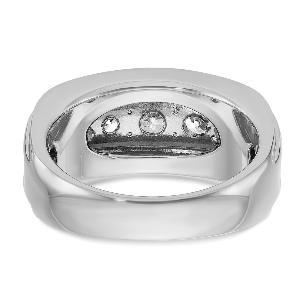 IBGoodman 14k White Gold Men's Polished and Grooved 2 Carat AA Quality Diamond Ring (B64238-4WAA)