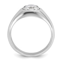IBGoodman 14K White Gold 1 Carat Lab Grown Diamond VS SI+ G+ Round Complete Men's Ring view 2