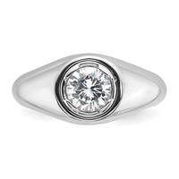 IBGoodman 14K White Gold 1 Carat Lab Grown Diamond VS SI+ G+ Round Complete Men's Ring view 4