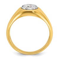 IBGoodman 14K Yellow Gold 1 Carat Lab Grown Diamond VS SI+ G+ Round Complete Men's Ring view 2