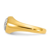 IBGoodman 14K Yellow Gold 1 Carat Lab Grown Diamond VS SI+ G+ Round Complete Men's Ring view 3