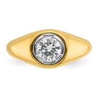 IBGoodman 14K Yellow Gold 1 Carat Lab Grown Diamond VS SI+ G+ Round Complete Men's Ring view 4