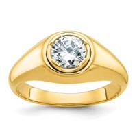 IBGoodman 14K Yellow Gold 1 Carat Lab Grown Diamond VS SI+ G+ Round Complete Men's Ring view 1