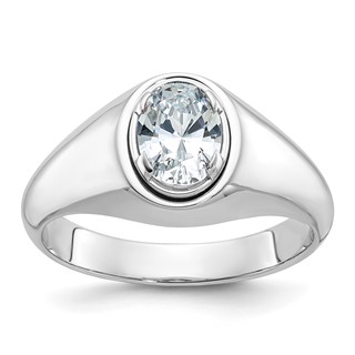 IB Goodman 14k White Gold Mens Oval Diamond Ring Mounting