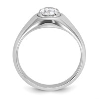 IBGoodman 14K White Gold 1 Carat Lab Grown Diamond VS SI+ G+ Oval Complete Men's Ring view 2