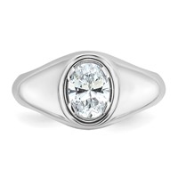 IBGoodman 14K White Gold 1 Carat Lab Grown Diamond VS SI+ G+ Oval Complete Men's Ring view 4