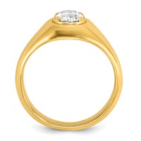 IBGoodman 14K Yellow Gold 1 Carat Lab Grown Diamond VS SI+ G+ Oval Complete Men's Ring view 2