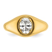 IBGoodman 14K Yellow Gold 1 Carat Lab Grown Diamond VS SI+ G+ Oval Complete Men's Ring view 4