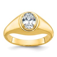 IBGoodman 14K Yellow Gold 1 Carat Lab Grown Diamond VS SI+ G+ Oval Complete Men's Ring view 1
