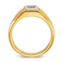 IBGoodman 14K Yellow Gold 1 Carat Lab Grown Diamond VS SI+ G+ Emerald Complete Polished Men's Ring view 2