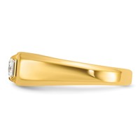 IBGoodman 14K Yellow Gold 1 Carat Lab Grown Diamond VS SI+ G+ Emerald Complete Polished Men's Ring view 3