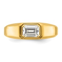 IBGoodman 14K Yellow Gold 1 Carat Lab Grown Diamond VS SI+ G+ Emerald Complete Polished Men's Ring view 4