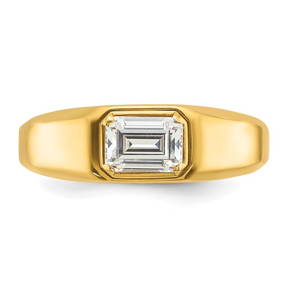 IBGoodman 14k 1 carat Lab Grown Diamond VS/SI+ G+ Emerald Complete Polished Men's Ring