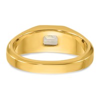 IBGoodman 14K Yellow Gold 1 Carat Lab Grown Diamond VS SI+ G+ Emerald Complete Polished Men's Ring view 5