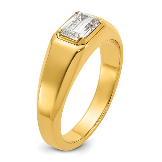 IBGoodman 14k 1 carat Lab Grown Diamond VS/SI+ G+ Emerald Complete Polished Men's Ring