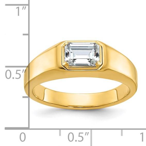 IBGoodman 14k 1 carat Lab Grown Diamond VS/SI+ G+ Emerald Complete Polished Men's Ring