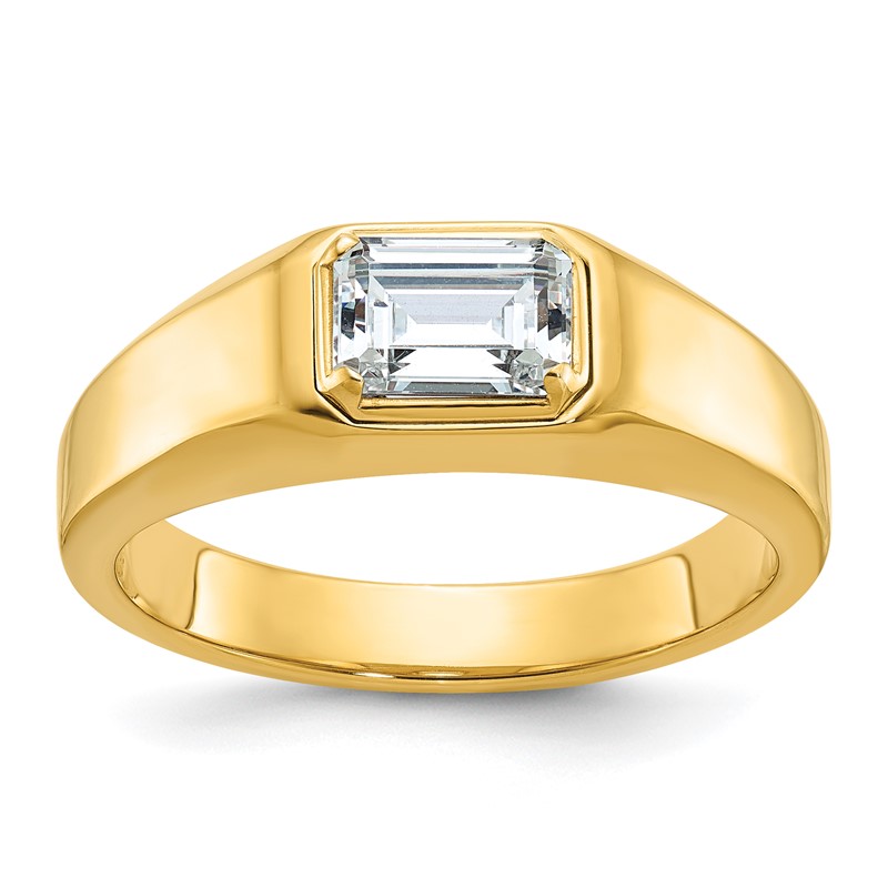 IBGoodman 14k 1 carat Lab Grown Diamond VS/SI+ G+ Emerald Complete Polished Men's Ring