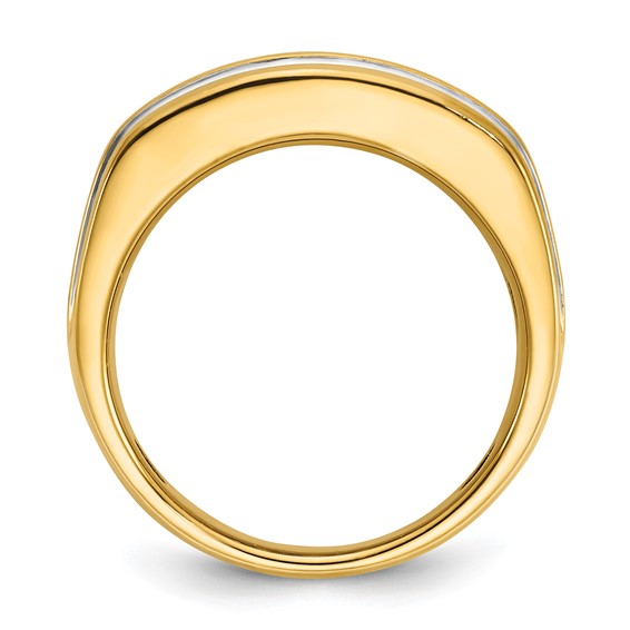 IBGoodman 14k with White Rhodium 2 carat Lab Grown Diamond VS/SI+ G+ Complete Two Row Men's Ring