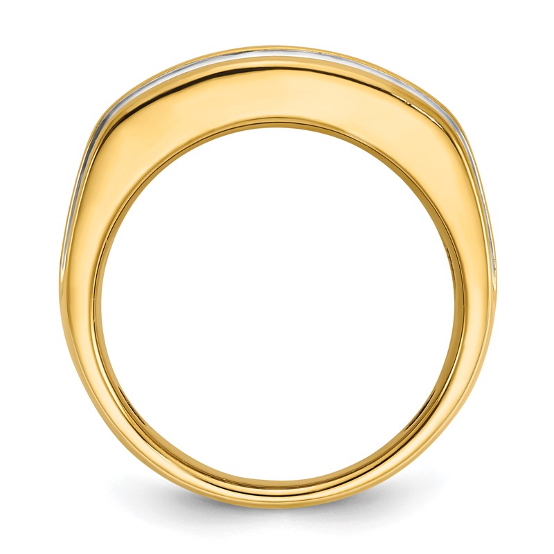 IBGoodman 14k with White Rhodium 2 carat Lab Grown Diamond VS/SI+ G+ Complete Two Row Men's Ring