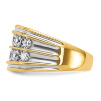 IBGoodman 14K Ring with White Rhodium 2 Carat Lab Grown Diamond VS SI+ G+ Complete Two Row Men's view 3