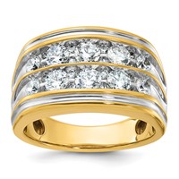 IBGoodman 14K Ring with White Rhodium 2 Carat Lab Grown Diamond VS SI+ G+ Complete Two Row Men's view 1