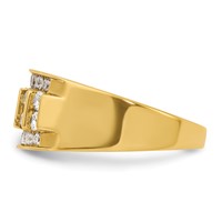 IBGoodman 14K Yellow Gold 1.12 Carat Lab Grown Diamond VS SI+ G+ Complete Four Row Men's Ring view 3