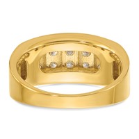 IBGoodman 14K Yellow Gold 1.12 Carat Lab Grown Diamond VS SI+ G+ Complete Four Row Men's Ring view 5