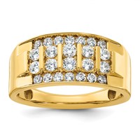 IBGoodman 14K Yellow Gold 1.12 Carat Lab Grown Diamond VS SI+ G+ Complete Four Row Men's Ring view 1