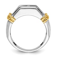 True Origin IBGoodman 14K Two-tone 1 Carat Lab Grown Diamond VS+ F+ Five Stone Complete Polished and Grooved Men's Ring view 3