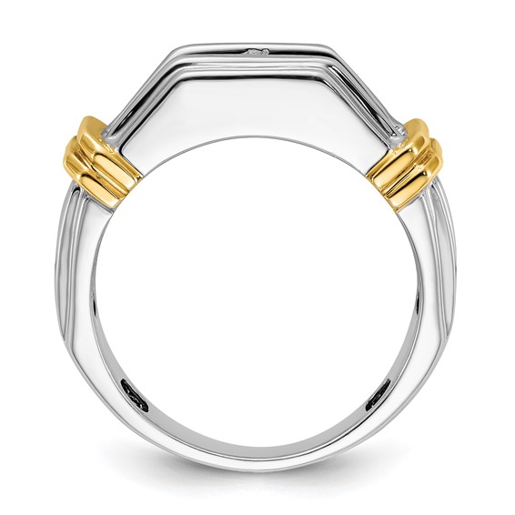 IBGoodman 14k Two-tone Five Stone Polished and Grooved Men's Ring Mounting