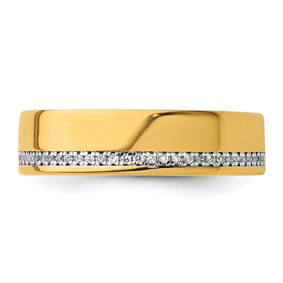 IBGoodman 14k Polished 1/5 Carat AA Quality Diamond Row Ring