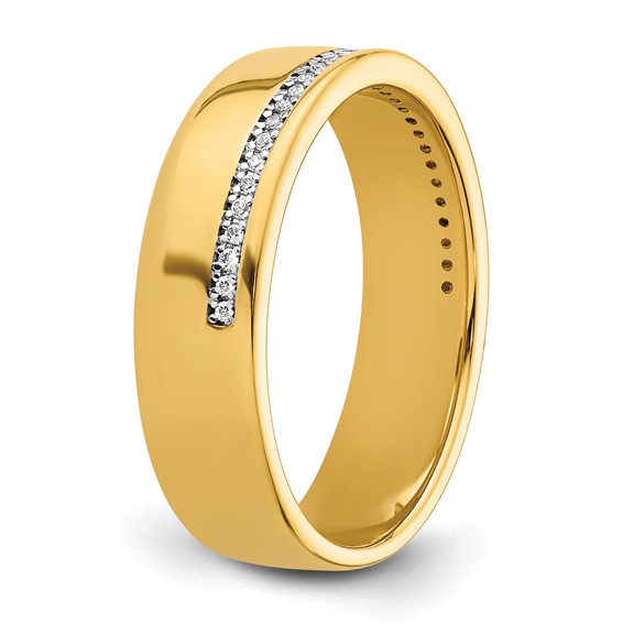 IBGoodman 14k Polished 1/5 Carat AA Quality Diamond Row Ring