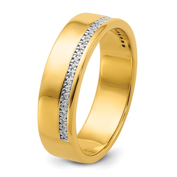 IBGoodman 14k Polished 1/5 Carat AA Quality Diamond Row Ring