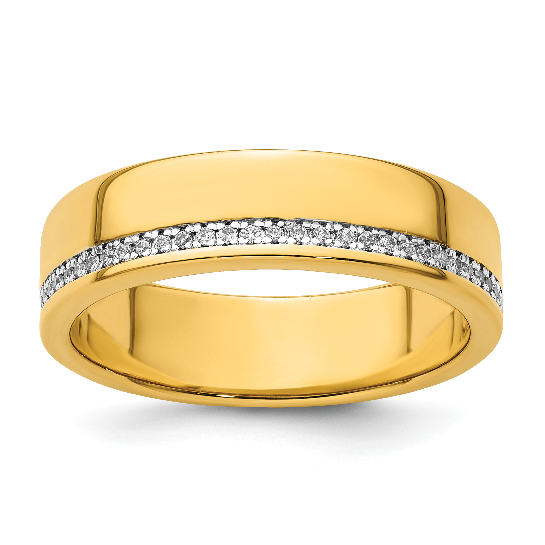 IBGoodman 14k Polished 1/5 Carat AA Quality Diamond Row Ring (B64256-4YAA)