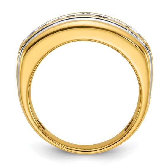 IBGoodman 14k with White Rhodium 3 carat Lab Grown Diamond VS/SI+ G+ Complete Polished Men's Ring