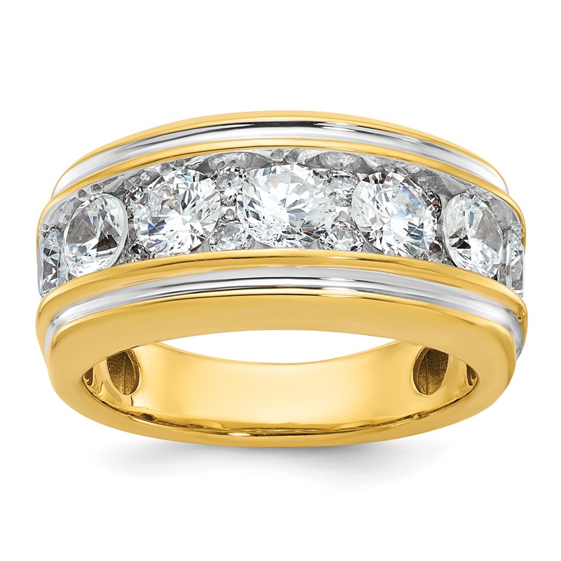 IBGoodman 14k with White Rhodium 3 carat Lab Grown Diamond VS/SI+ G+ Complete Polished Men's Ring