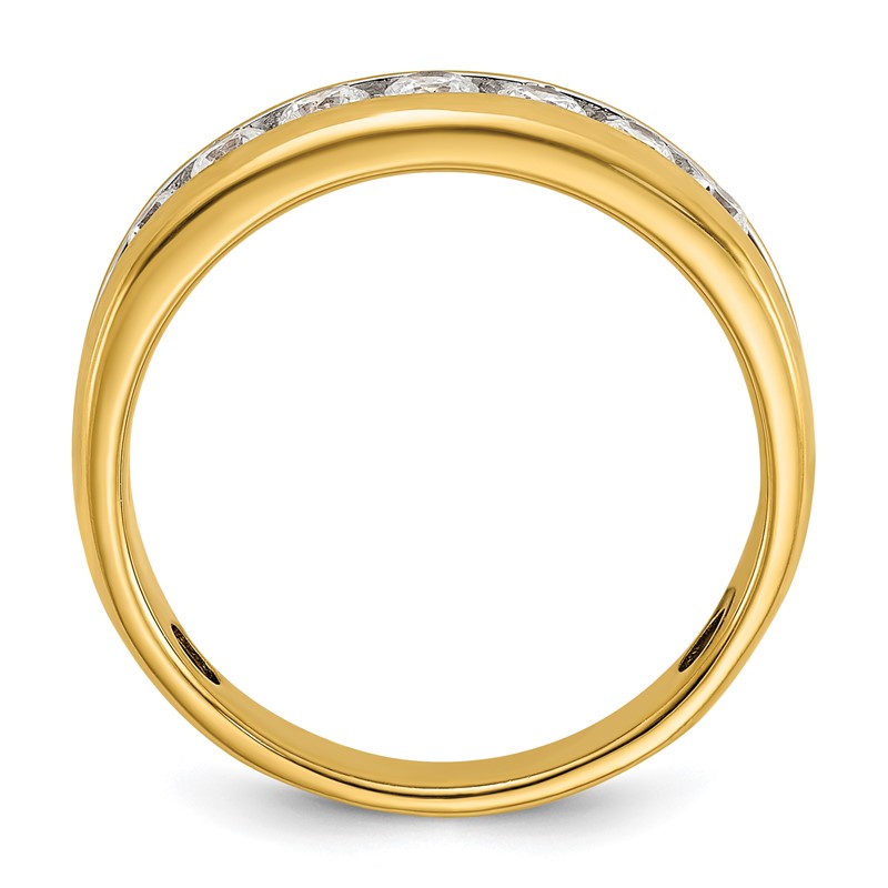 IBGoodman 14k with White Rhodium 1 1/2 carat Lab Grown Diamond VS/SI+ G+ Seven Stone Complete Polished Men's Ring
