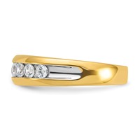 IBGoodman 14K Ring with White Rhodium 1.50 Carat Lab Grown Diamond VS SI+ G+ Seven Stone Complete Polished Men's view 3