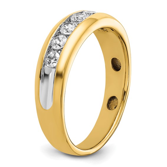 10k w/ White RH 1 1/2 ct Lab Grown Dia VS+ F+ 7 Stone Comp Men's Ring