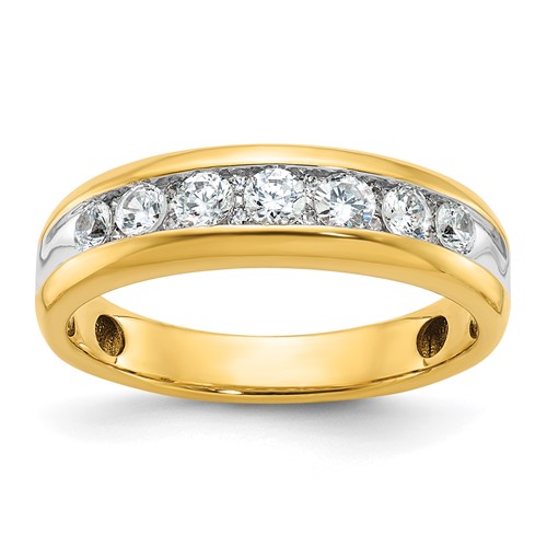 IB Goodman 14K Yellow Gold Polished 7-stone Mens Ring Mounting