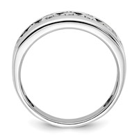 IBGoodman 14K White Gold 1 Carat Lab Grown Diamond VS SI+ G+ Seven Stone Complete Polished Men's Ring view 2