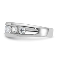 IBGoodman 14K White Gold 1 Carat Lab Grown Diamond VS SI+ G+ Seven Stone Complete Polished Men's Ring view 3