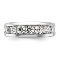 IBGoodman 14K White Gold 1 Carat Lab Grown Diamond VS SI+ G+ Seven Stone Complete Polished Men's Ring view 4