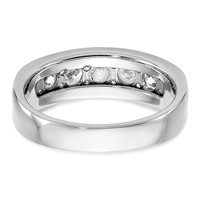 IBGoodman 14K White Gold 1 Carat Lab Grown Diamond VS SI+ G+ Seven Stone Complete Polished Men's Ring view 5