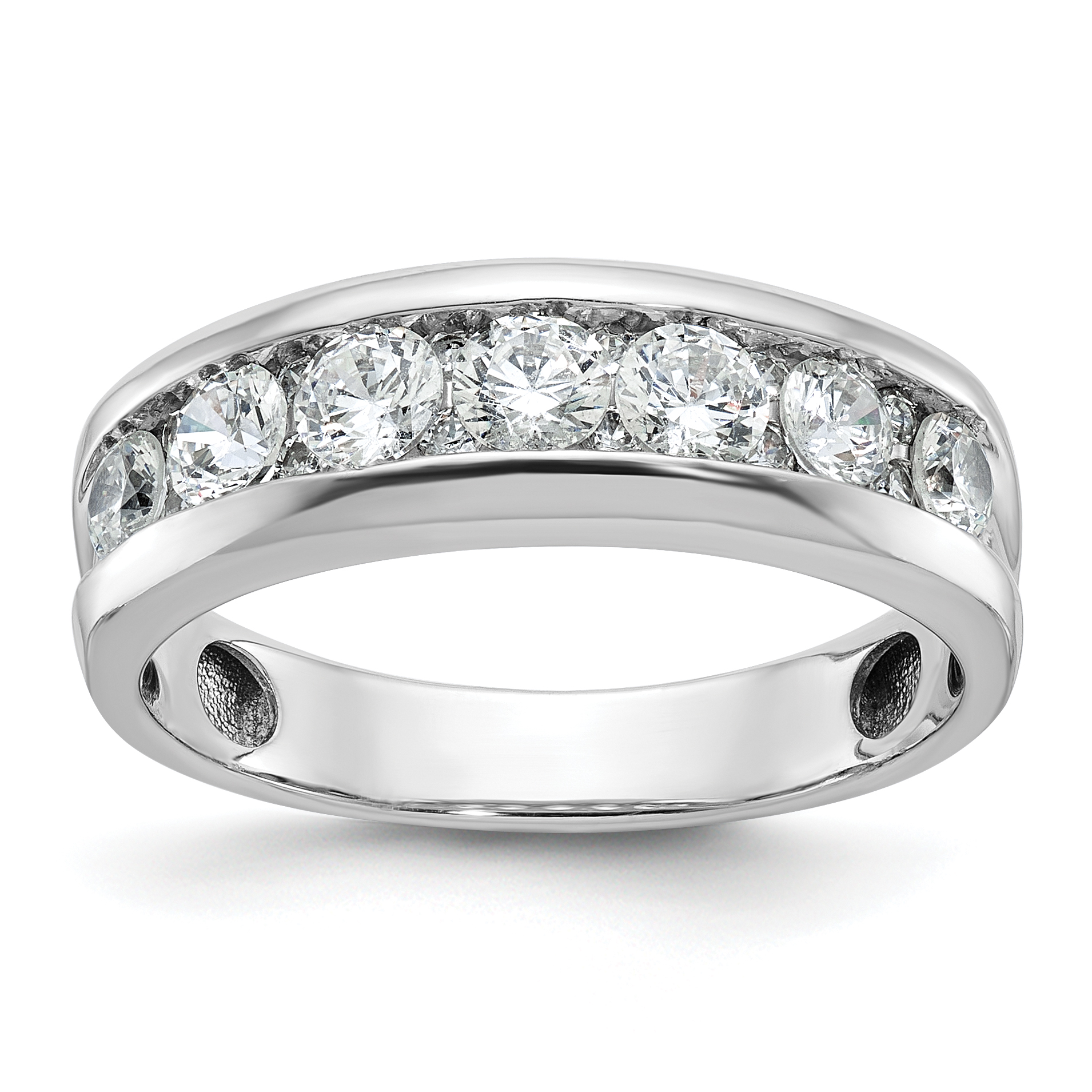 IBGoodman 14k White Gold Men's Polished 1 Carat AA Quality Diamond Ring (B64270-4WAA)